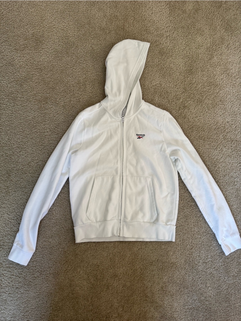 Reebok White Kids' Zip Hoodie Sweatshirt